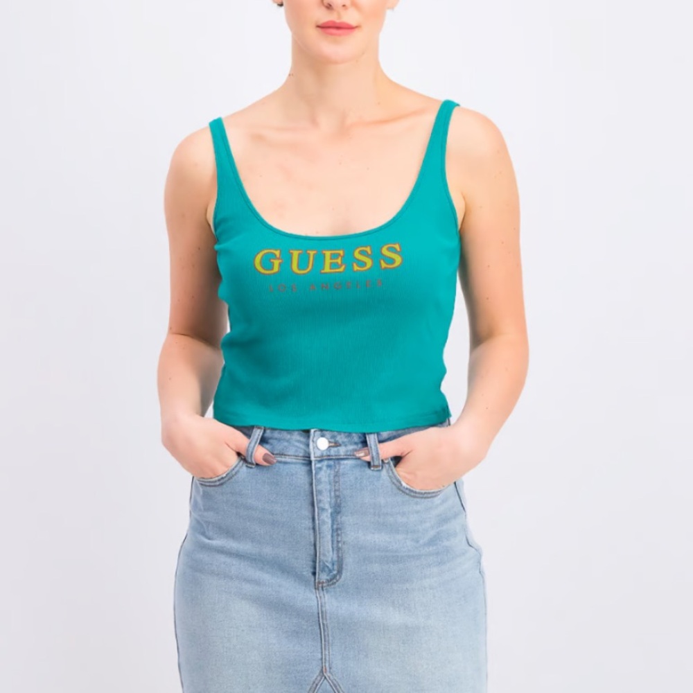 GUESS Women's Originals Cotton Cropped Tank Top Miami Nights